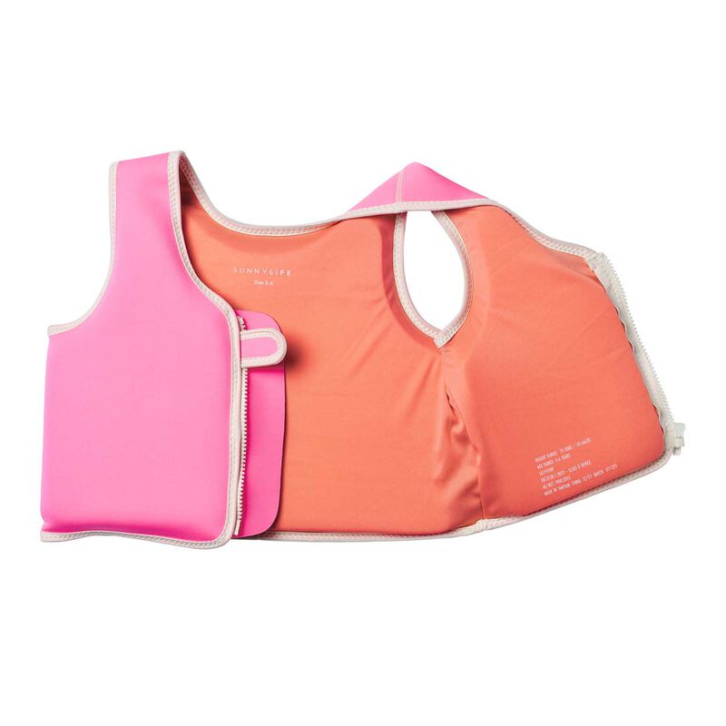 SUNNYLiFE Float Vest 3-6 Poppy The Peach Neon Pink image number 2